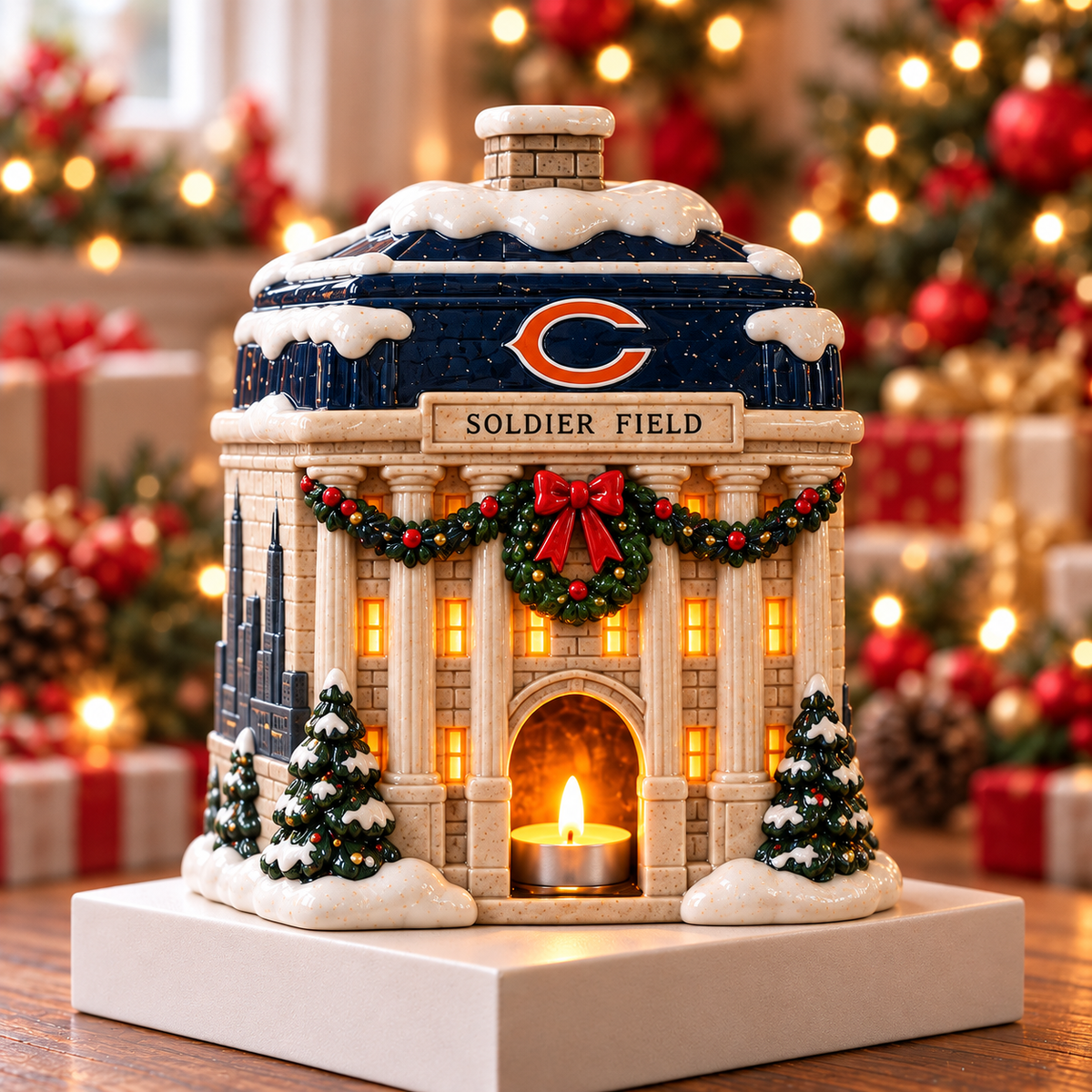 CCB CHRISTMAS CERAMIC CANDLE HOLDER HQH 2