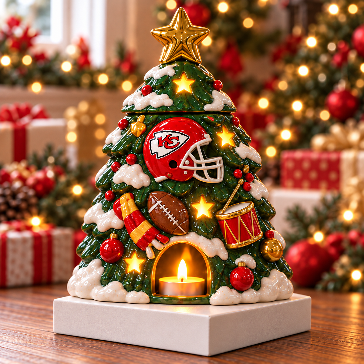 KCC CHRISTMAS CERAMIC CANDLE HOLDER HQH 2