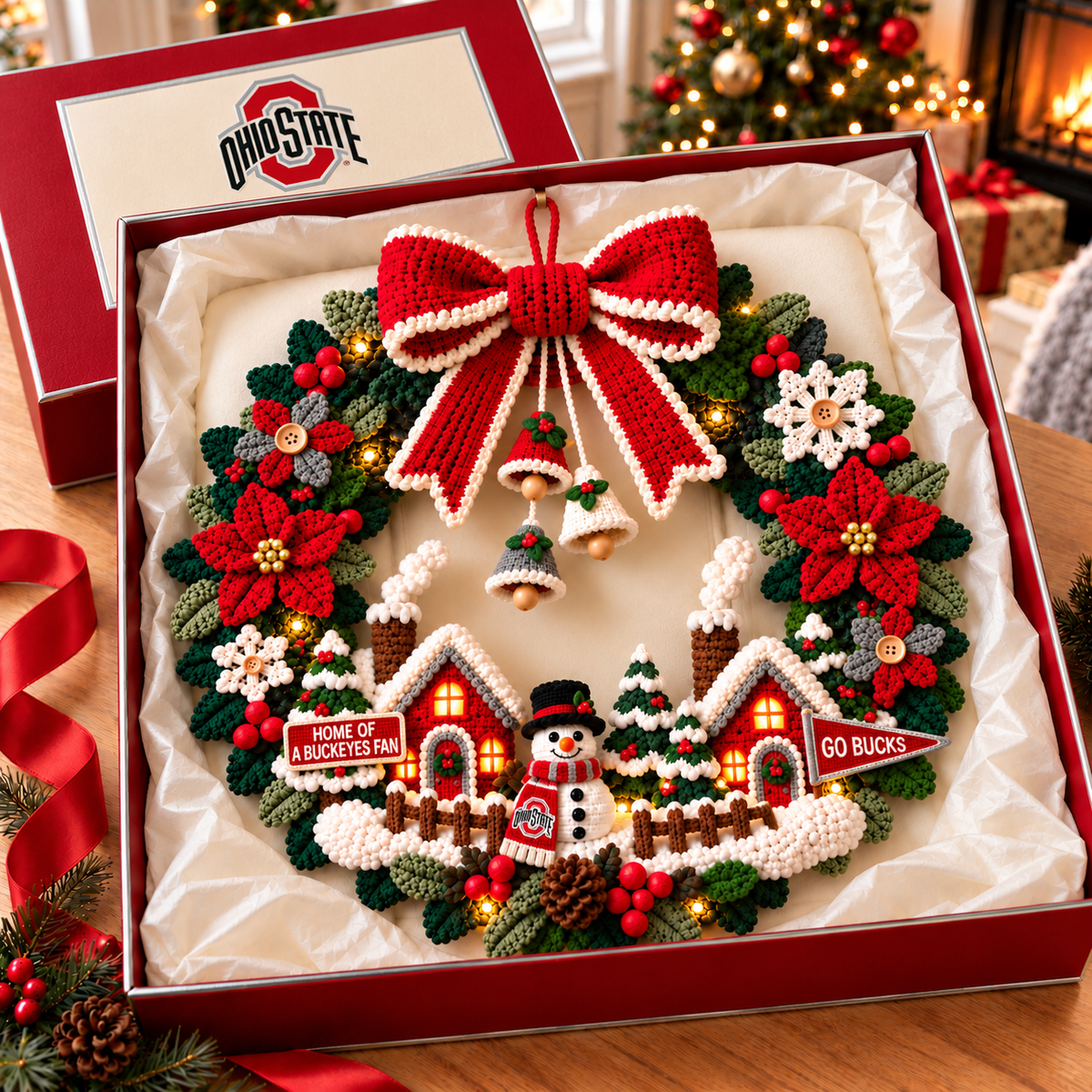 OSB Christmas Village Crochet-Style Wreath PNPA