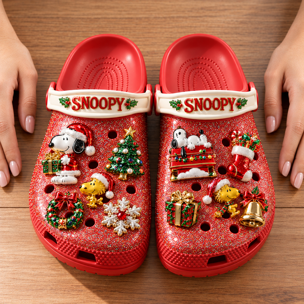 SPNY Premium Christmas Glitter Charm Clogs NTTB