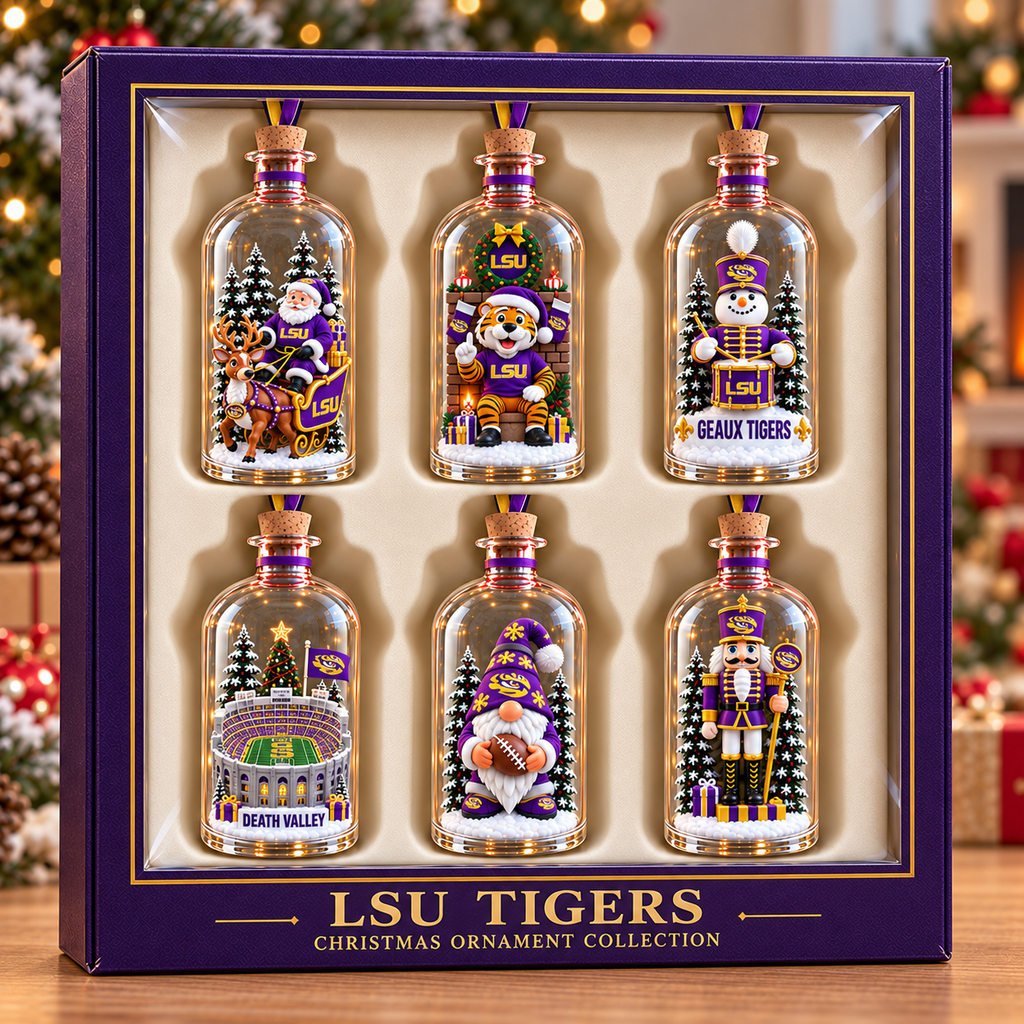 LSU Premium Christmas Tree Ornament Set TMH