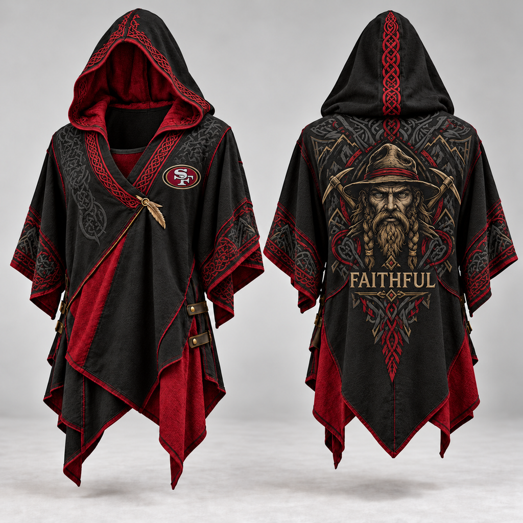 SF49 Gothic Viking Hooded Poncho PNPA