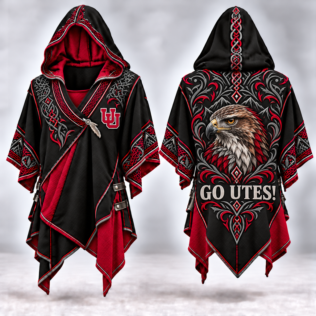 UTUT Gothic Viking Hooded Poncho PNPA